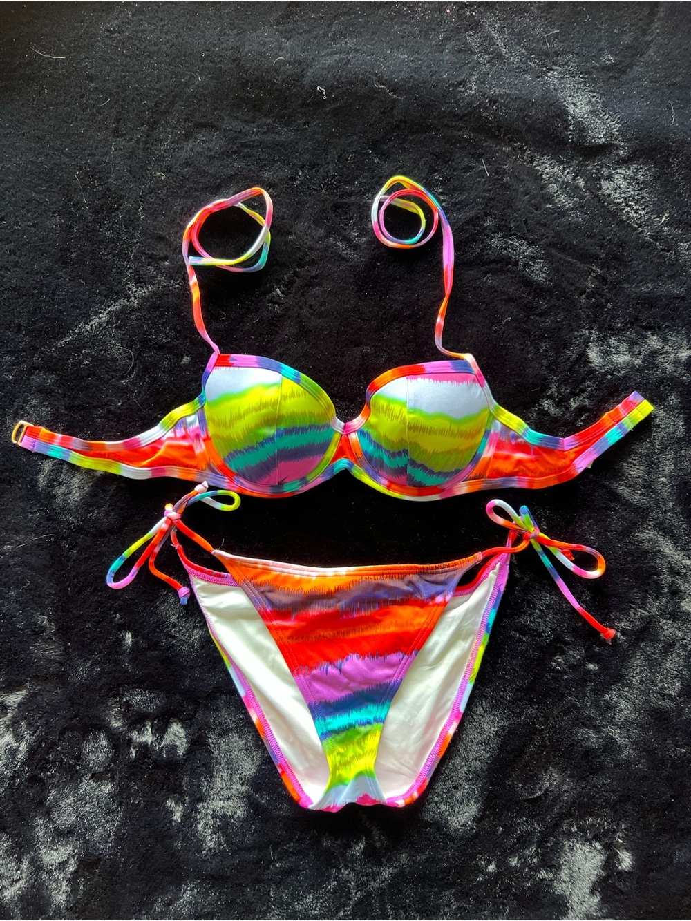 Victoria's Secret Rainbow Tie-Dye Push-Up Bikini